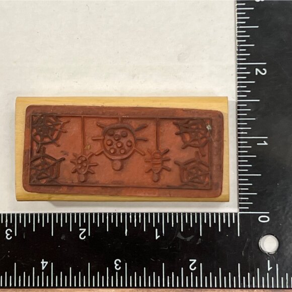 Unbranded Spider and Web Halloween Wood Mounted Rubber Stamp - Picture 2 of 3